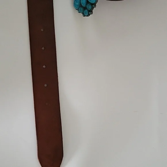 American Eagle Outfitters AEO Turquoise And Brown Leather Belt Sz Xl - Picture 5 of 11
